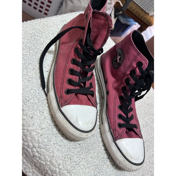 Converse Other - Converse Chuck Taylor All Star High Top Sneakers Pink Black Mens Sz‎ 7